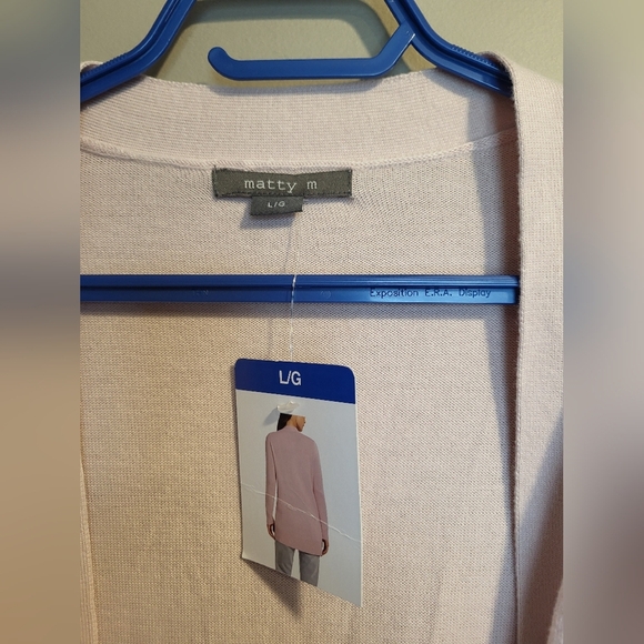 Matty M Women's Light Pink Cardigan Sweater, Size Large - Picture 4 of 5